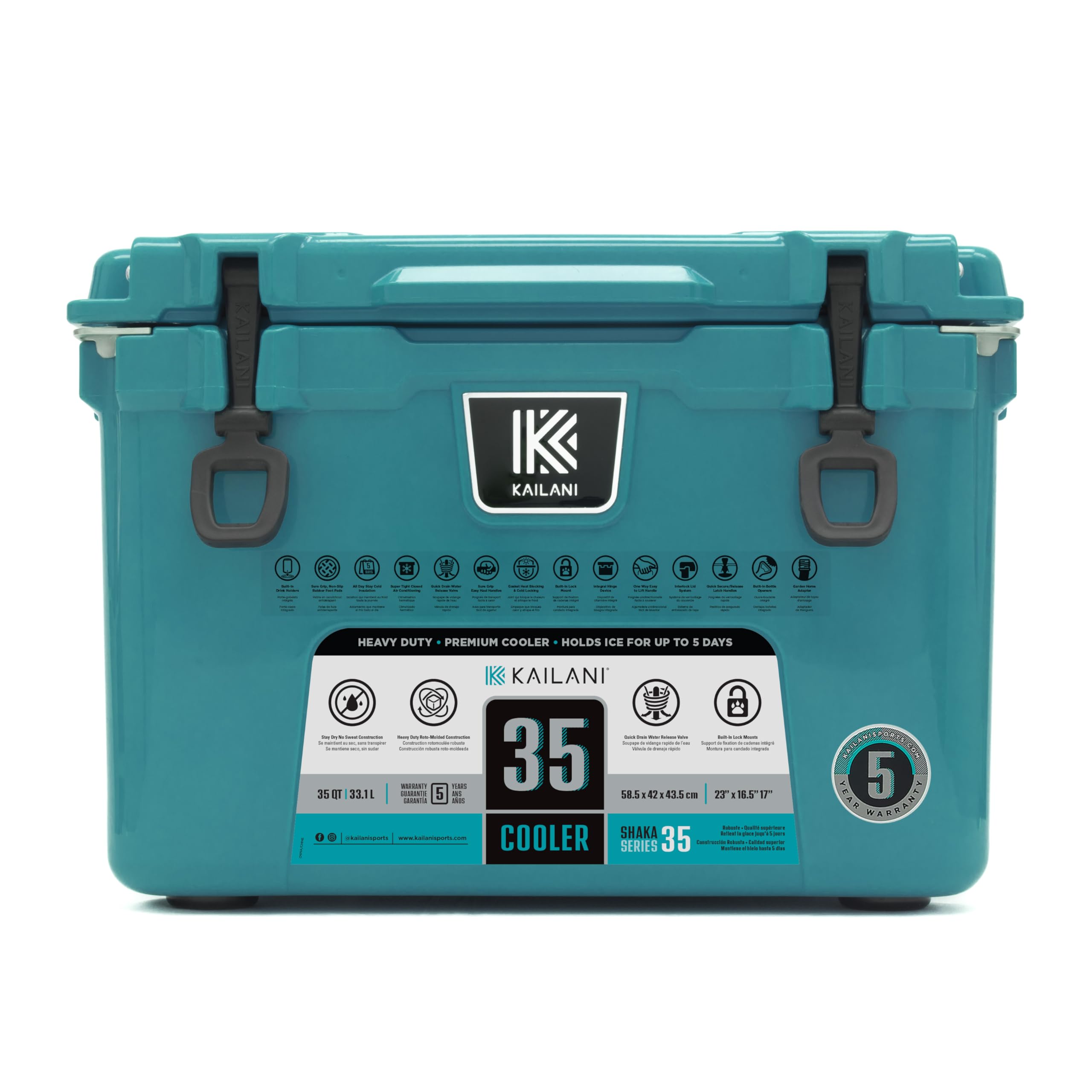 KAILANI Sports Shaka 35 Rotomolded Hard Cooler (Agave), Coolers
